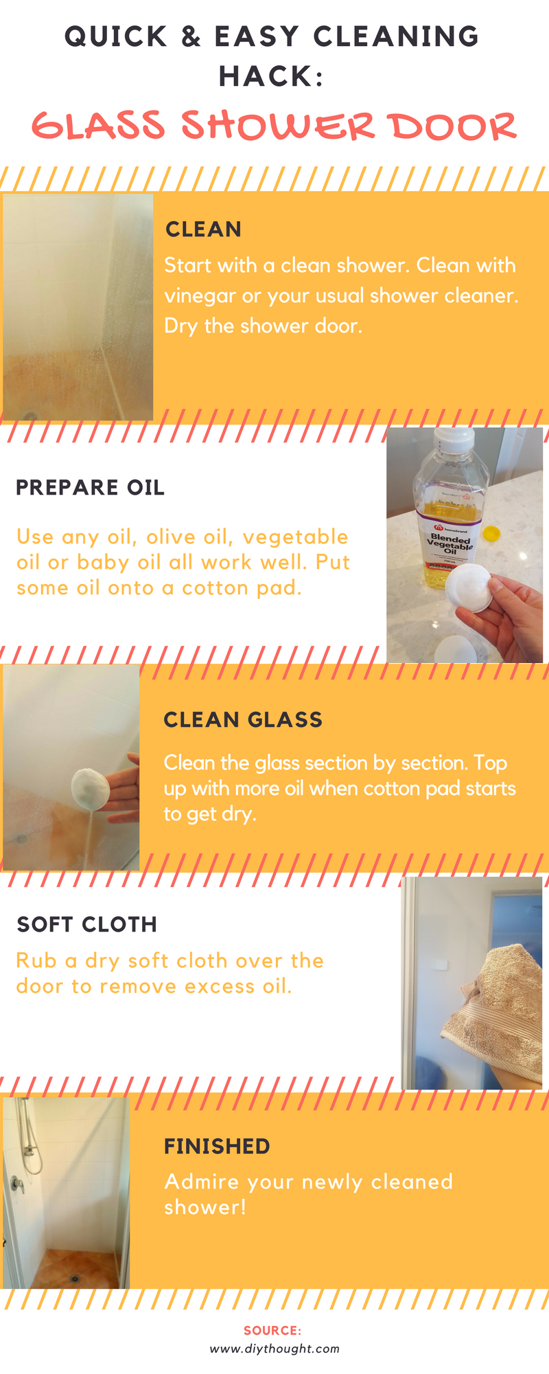 Quick & Easy Cleaning Hack Glass Shower Door diy Thought