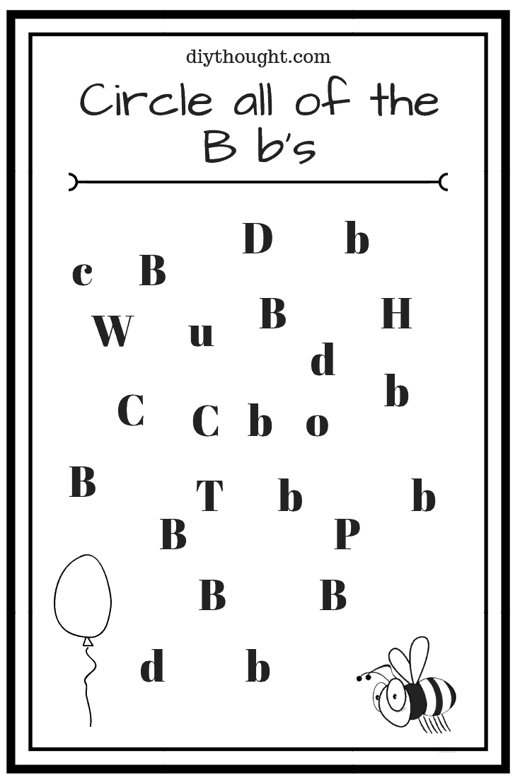 5 Letter B Preschool Printables Diy Thought