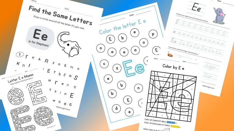 5 Free Letter E Printable Worksheets Diy Thought