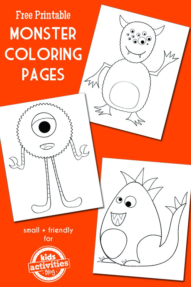 one coloring pages printables seven little monsters