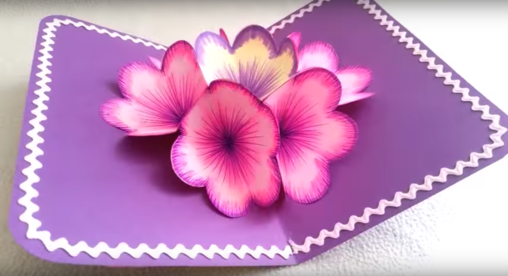 DIY 3D flower POP UP card - diy Thought