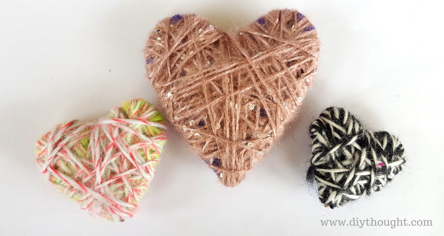 Diy Decorative Yarn Hearts – diy Thought