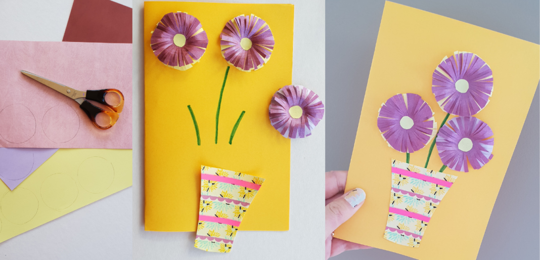 Paper Flower Card Craft - diy Thought