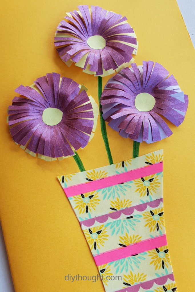 Paper Flower Card Craft - diy Thought