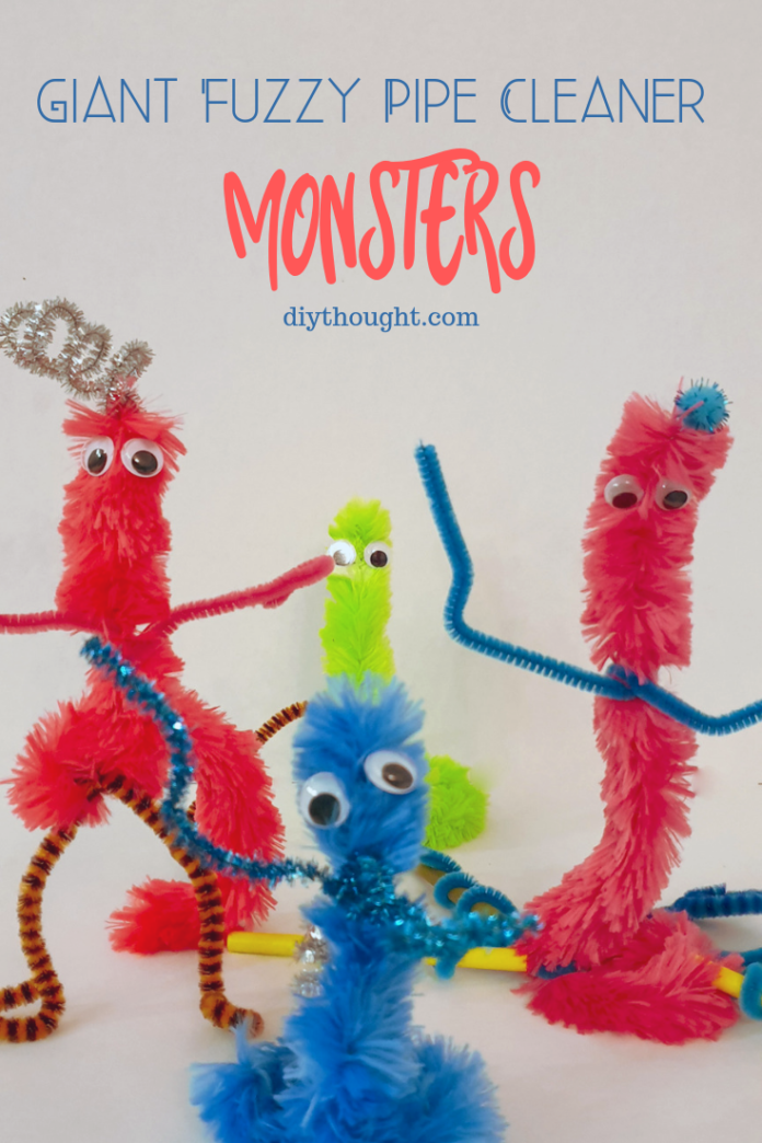 Giant Fuzzy Pipe Cleaner Monsters Diy Thought