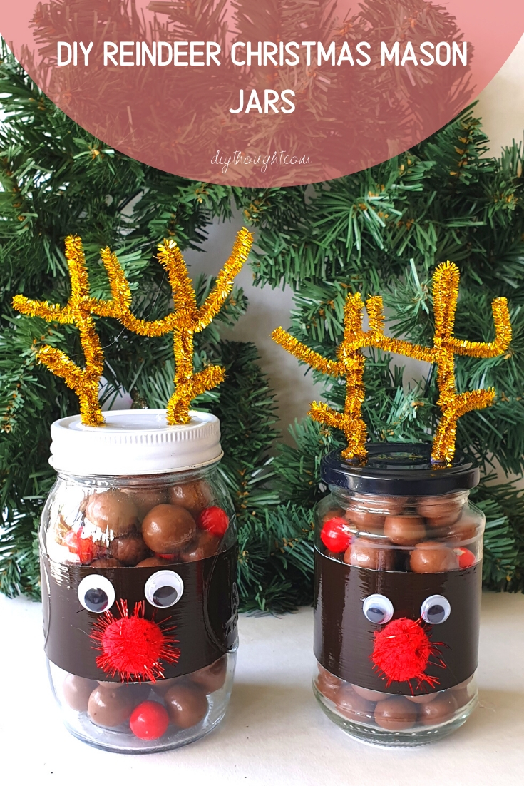 DIY Reindeer Christmas Mason Jars - Diy Thought