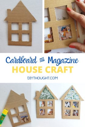 Cardboard & Magazine House Craft - diy Thought