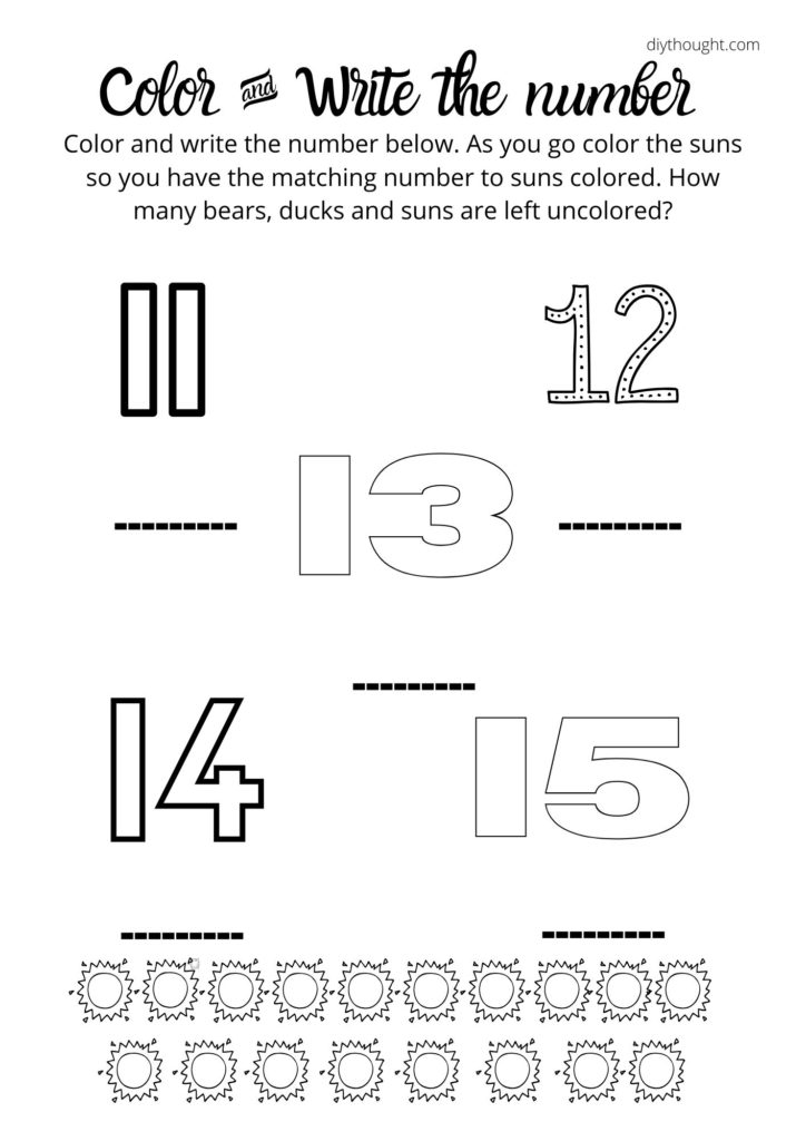 Numbers To 20 Worksheets Diy Thought