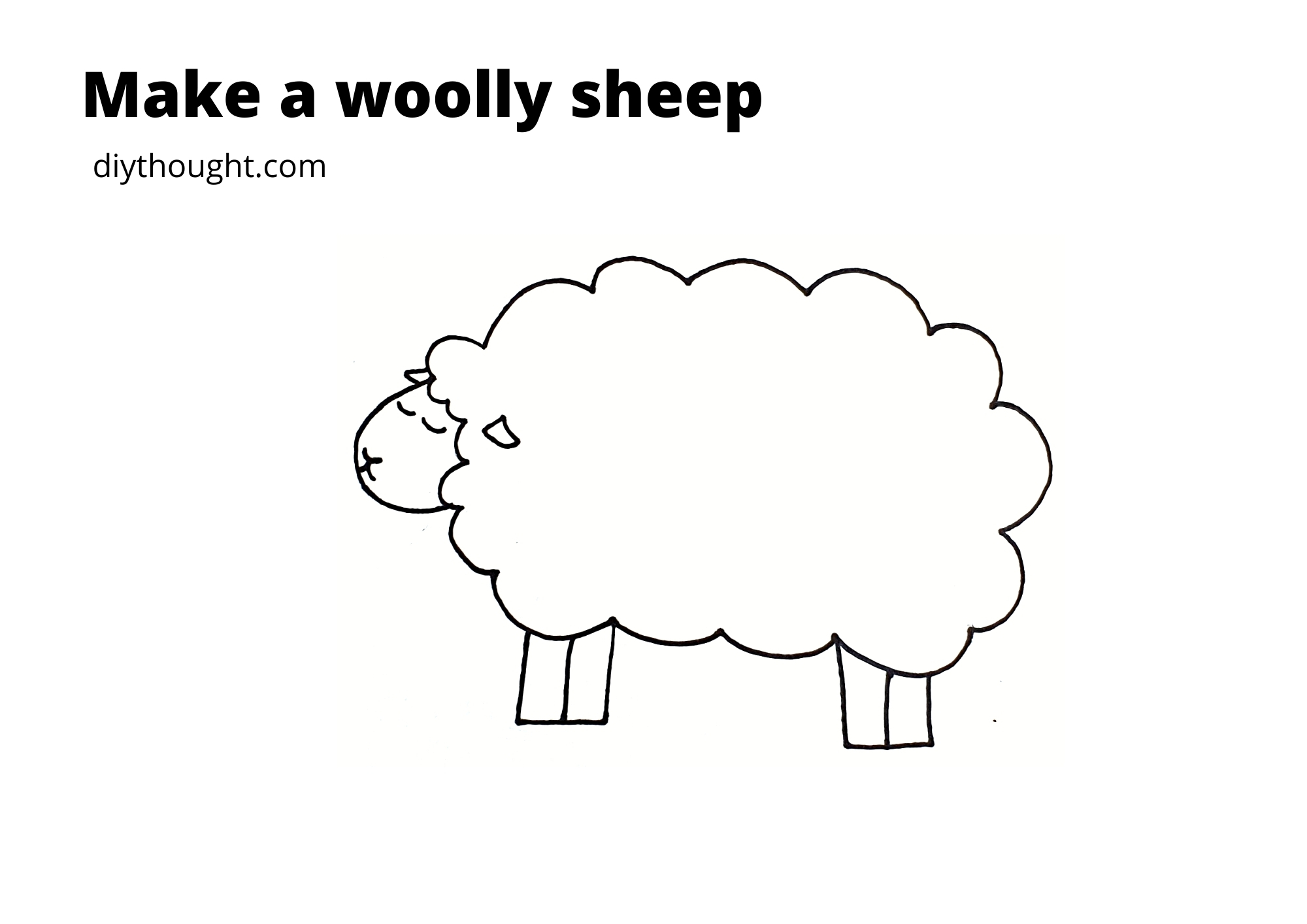 Cardboard Woolly Sheep Craft diy Thought