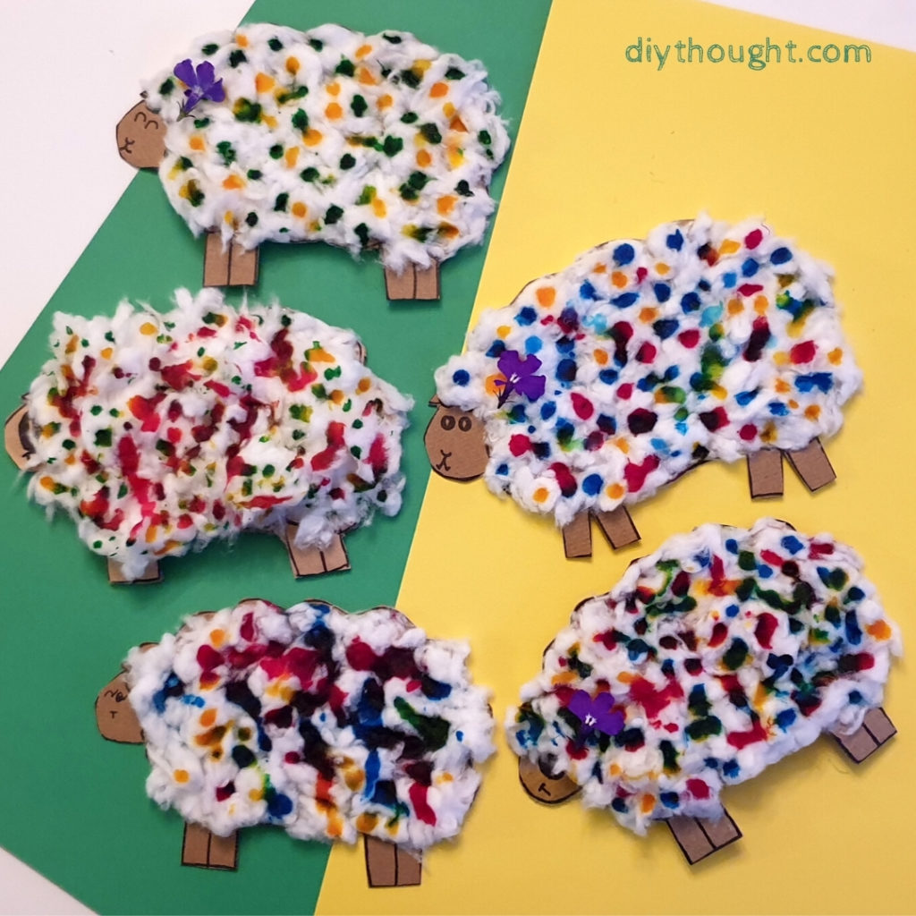 Cardboard Woolly Sheep Craft - diy Thought