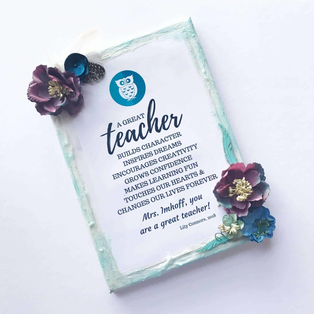 canvas for teacher. 30+ Ultimate DIY Christmas Teacher Gifts