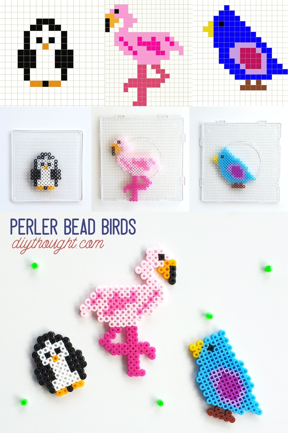 Perler Bead Birds - diy Thought