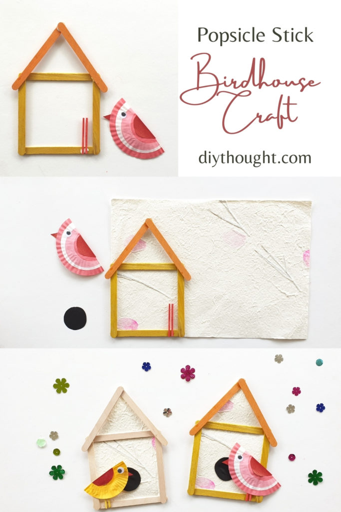 Popsicle Stick Birdhouse Craft - DIY Thought