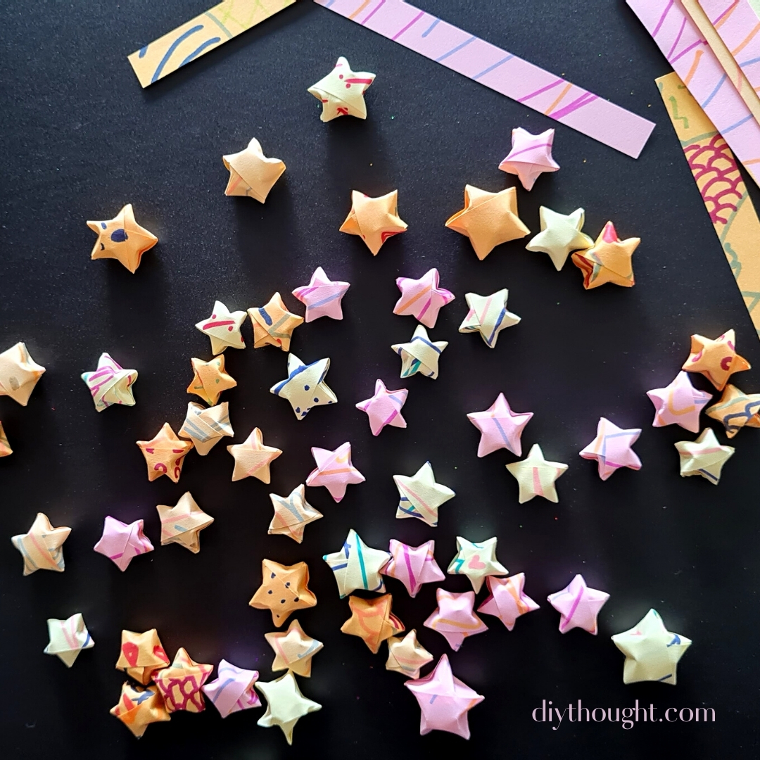 Paper Strip Lucky Stars - diy Thought