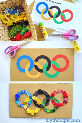 Olympic Rings Collage Craft - diy Thought