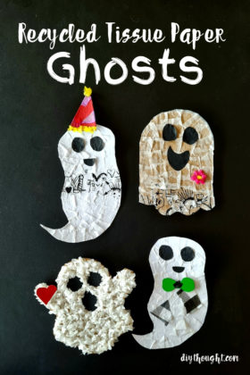 Recycled Tissue Paper Ghosts - diy Thought