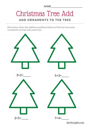 Christmas Tree Math Addition Worksheets - diy Thought