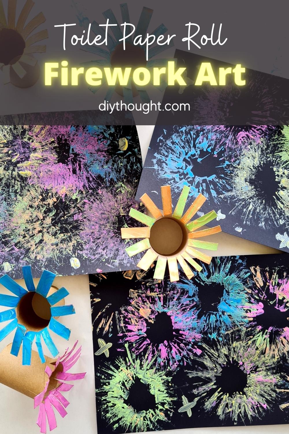 Toilet Paper Roll Firework Art Diy Thought   Toilet Paper Roll Firework Art 