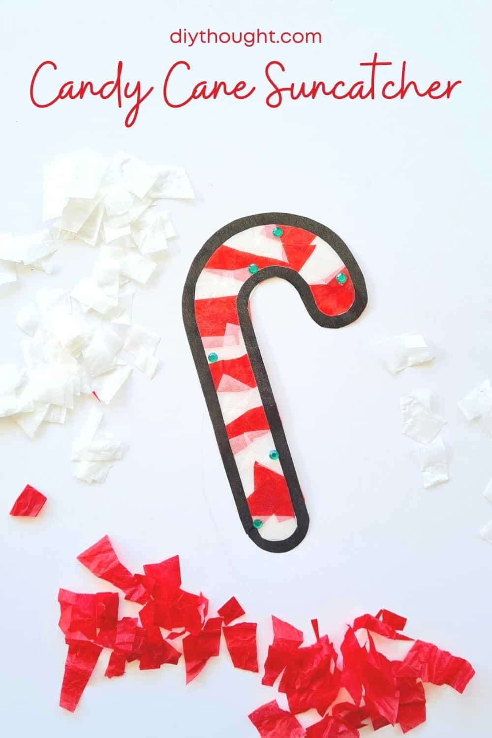 DIY Candy Cane Suncatcher Craft - diy Thought