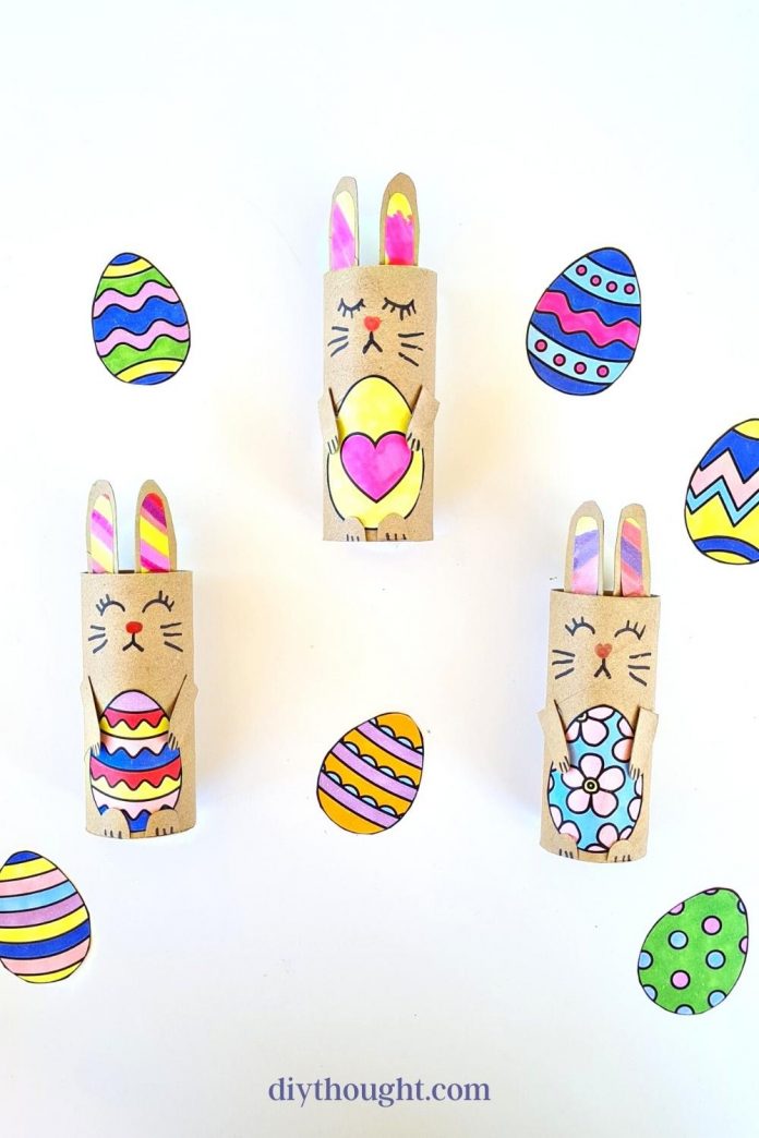 Toilet Paper Roll Easter Bunny Craft - diy Thought