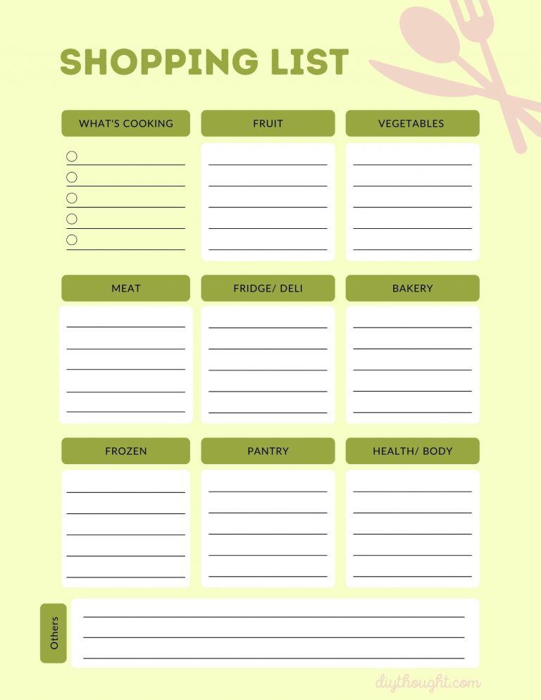 Weekly Meal Plan & Shopping List Printables - diy Thought