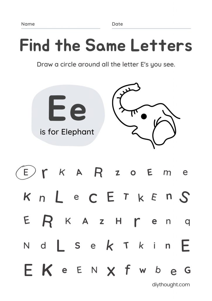 5 free letter e printable worksheets diy thought