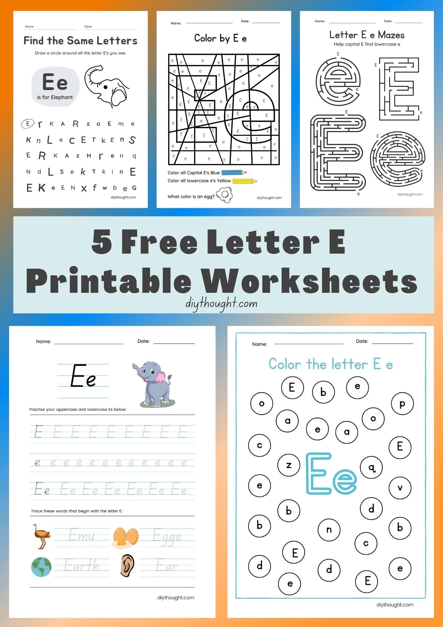 5 Free Letter E Printable Worksheets - diy Thought