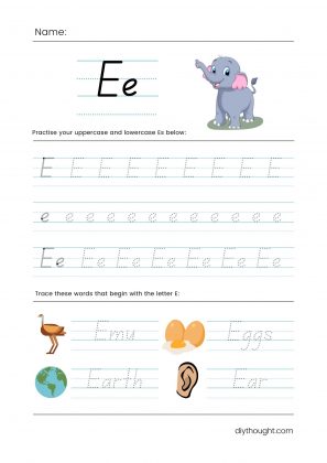 5 Free Letter E Printable Worksheets - diy Thought